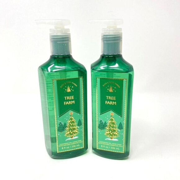 Bath & Body Works 2-Pack Cleansing Gel Hand Soap Tree Farm 8 Fl Oz - Picture 1 of 6